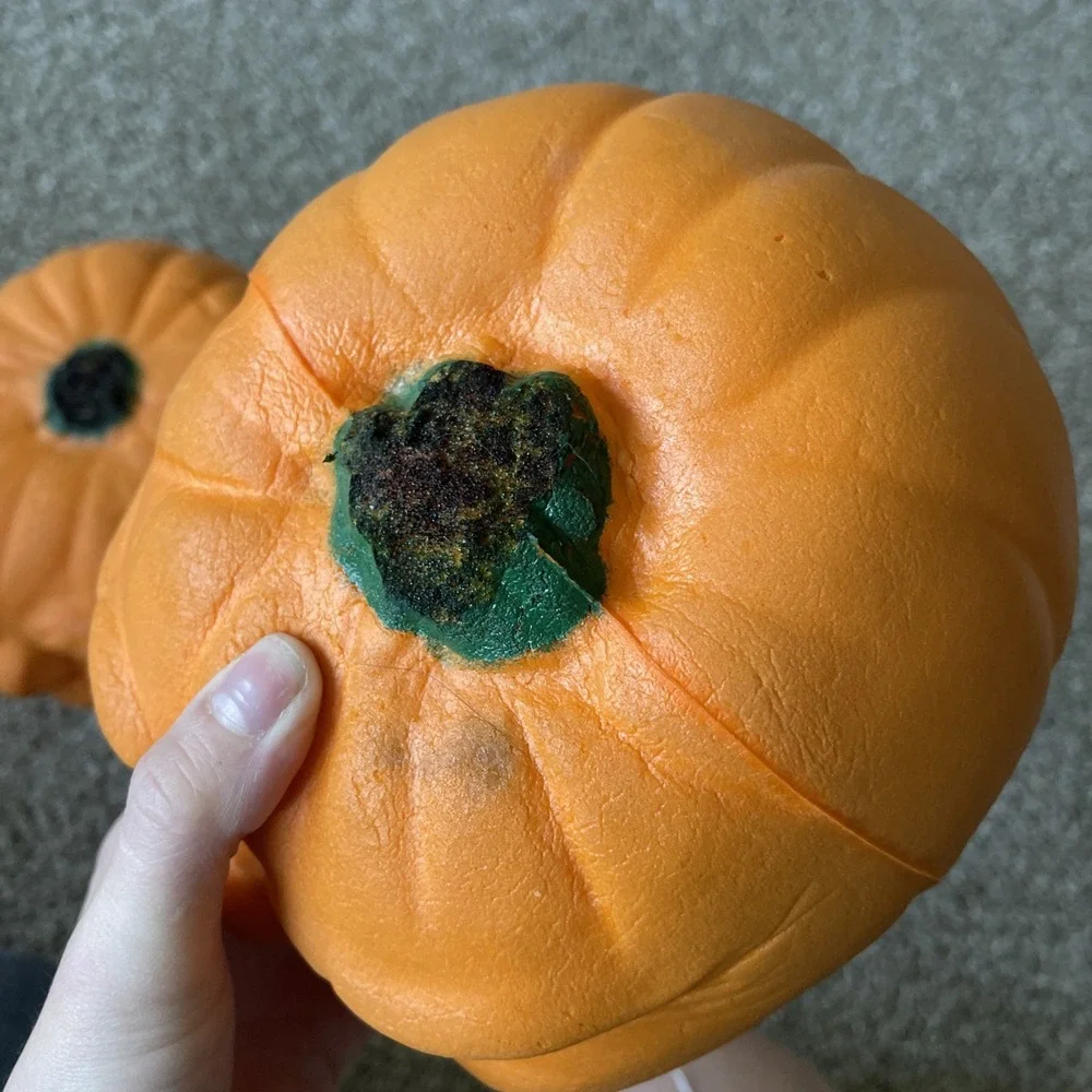 Vtg Scott Port A Fold  Todd Masters style Foam Jack O Lantern Pumpkins Halloween